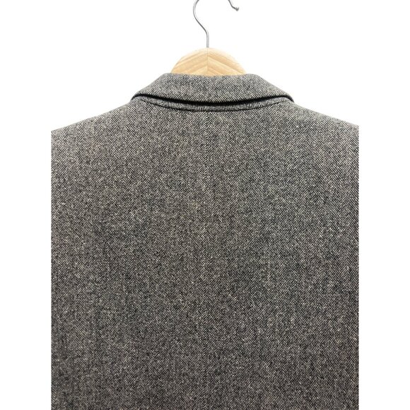 Pendleton Vintage 90's Y2K Gray Chevron Wool Black Faux Leather Trim Professiona - Picture 8 of 8